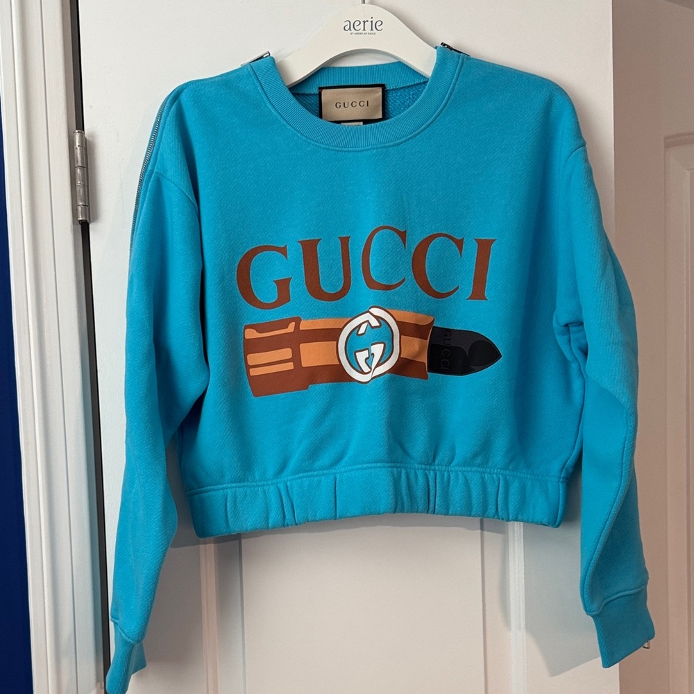 Gucci Turquoise and Brown Women's Sweater